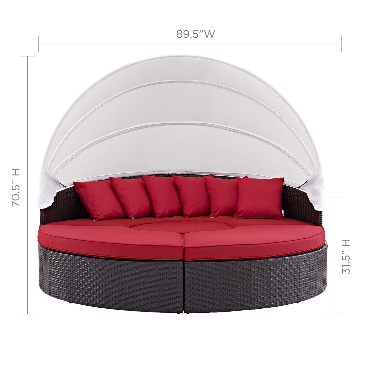 Quest Wicker Rattan Outdoor Patio Canopy Sectional Daybed by Modway