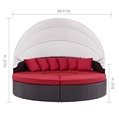 Quest Wicker Rattan Outdoor Patio Canopy Sectional Daybed by Modway