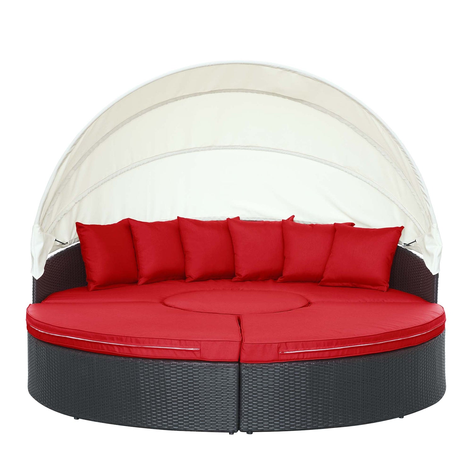 Quest Wicker Rattan Outdoor Patio Canopy Sectional Daybed by Modway