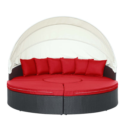 Quest Wicker Rattan Outdoor Patio Canopy Sectional Daybed by Modway