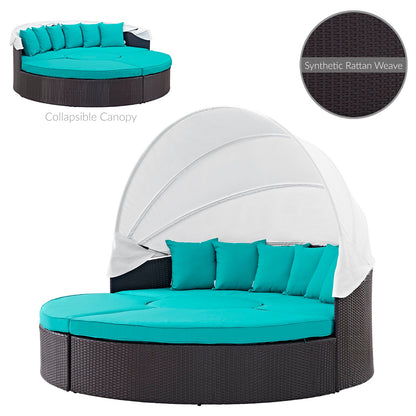 Quest Wicker Rattan Outdoor Patio Canopy Sectional Daybed by Modway