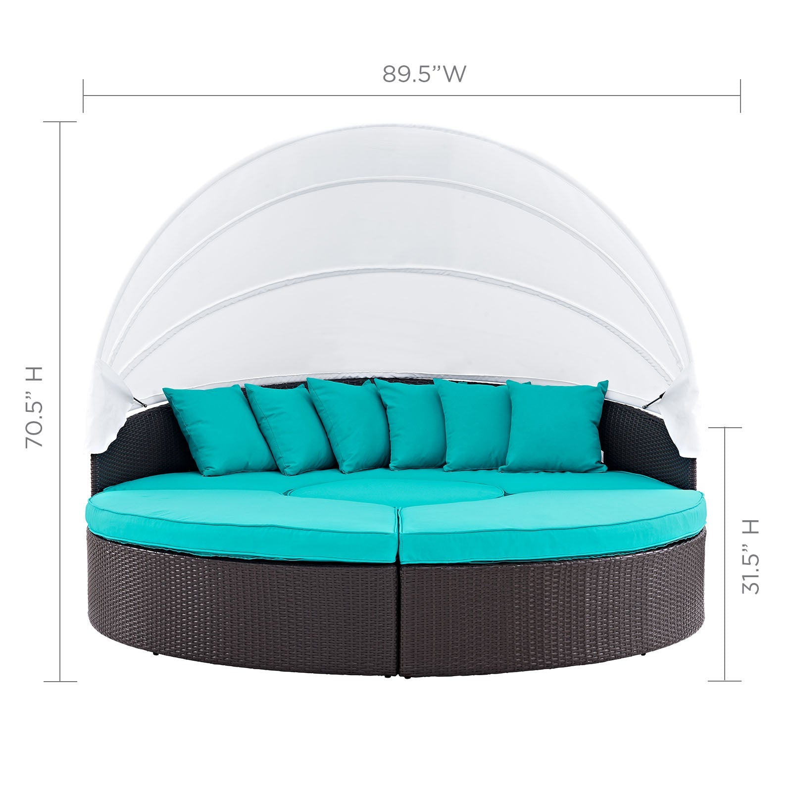 Quest Wicker Rattan Outdoor Patio Canopy Sectional Daybed by Modway