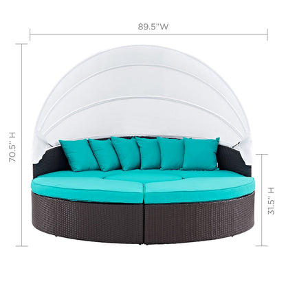 Quest Wicker Rattan Outdoor Patio Canopy Sectional Daybed by Modway