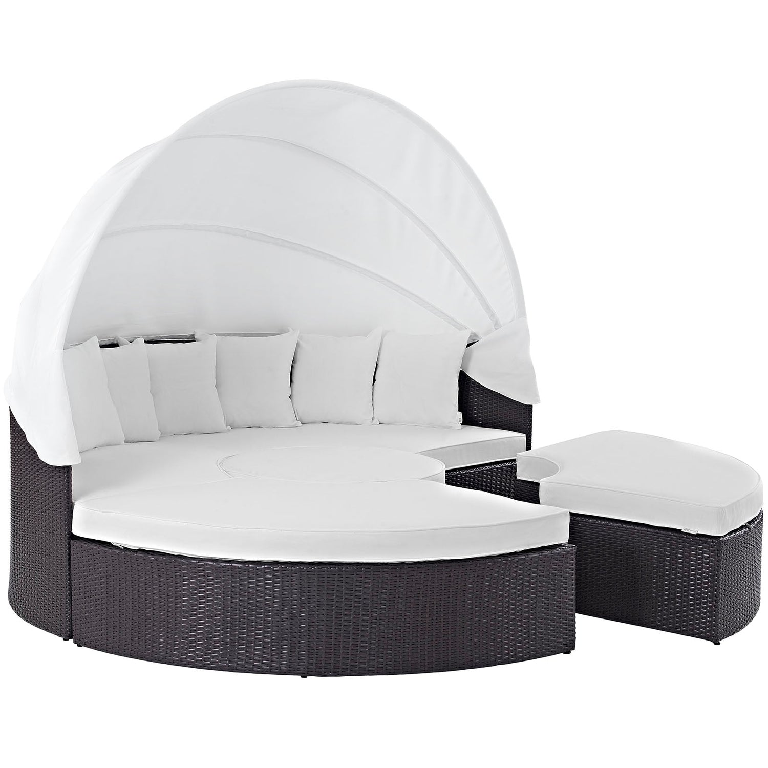 Quest Wicker Rattan Outdoor Patio Canopy Sectional Daybed by Modway