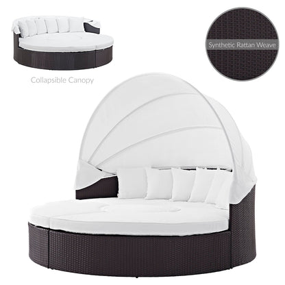 Quest Wicker Rattan Outdoor Patio Canopy Sectional Daybed by Modway