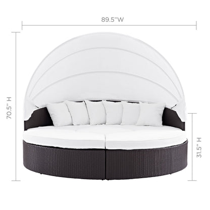 Quest Wicker Rattan Outdoor Patio Canopy Sectional Daybed by Modway