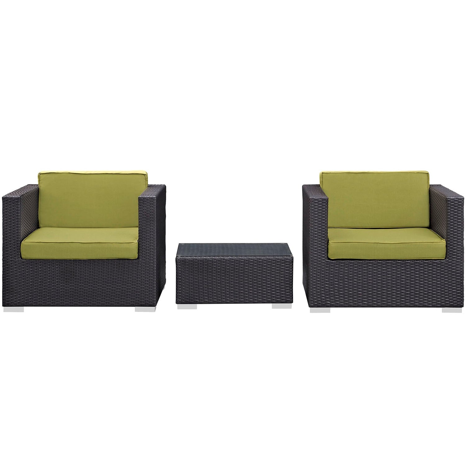 Burrow 3 Piece Outdoor Patio Sofa Set by Modway