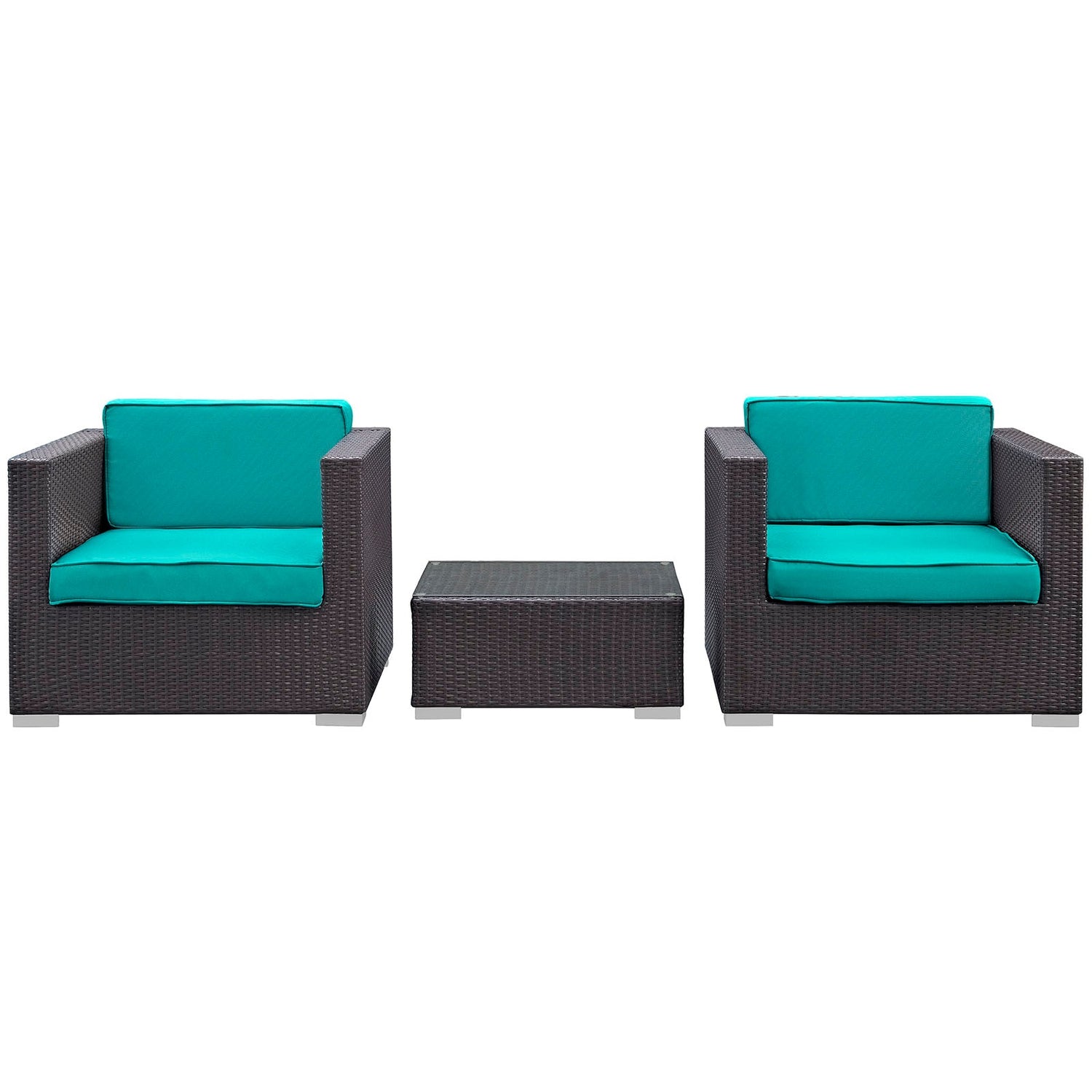 Burrow 3 Piece Outdoor Patio Sofa Set by Modway