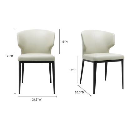 Delani Dining Chair Grey - Set Of Two Dining Chairs, Grey / Steel Frame