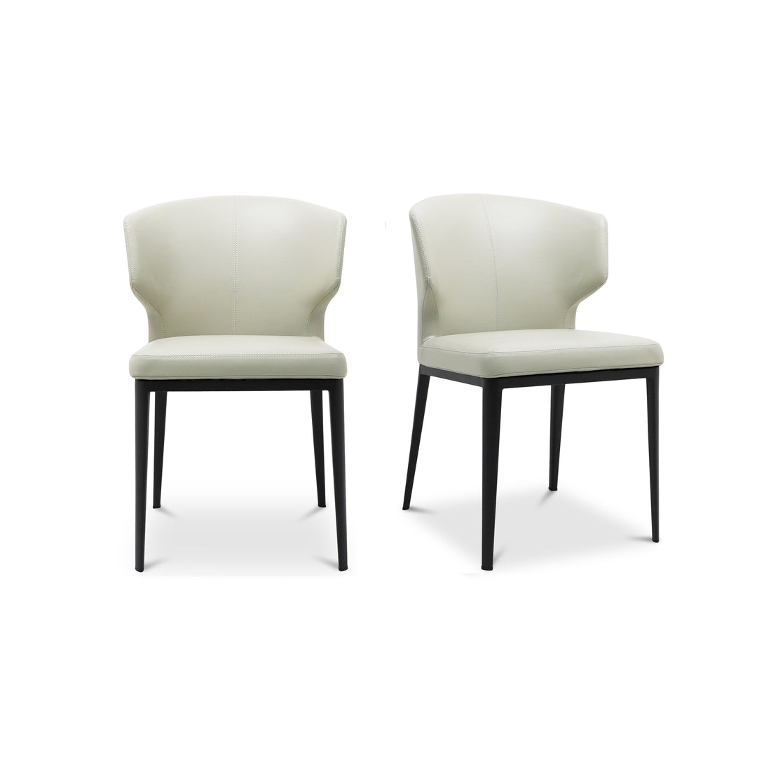 Delani Dining Chair Grey - Set Of Two Dining Chairs, Grey / Steel Frame