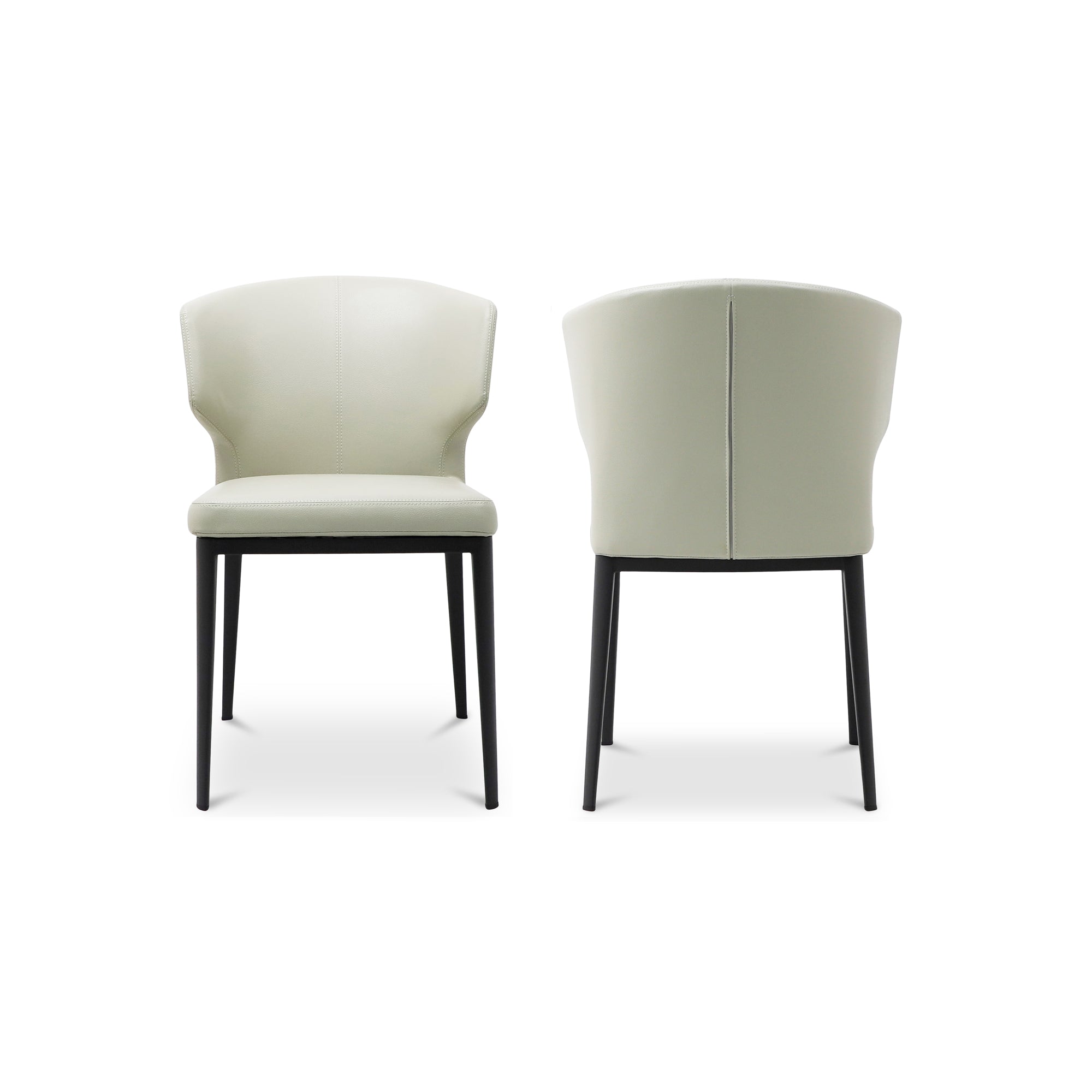 Delani Dining Chair Grey - Set Of Two Dining Chairs, Grey / Steel Frame