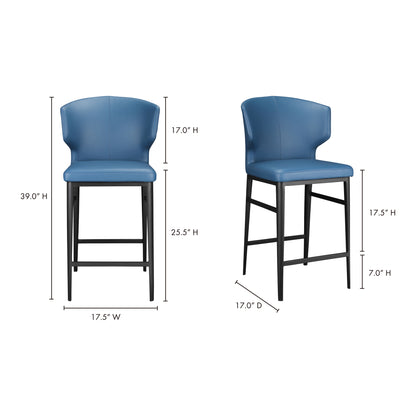 Delani Dining Chair Sky Blue - Set Of Two Dining Chairs, Blue / Steel Frame