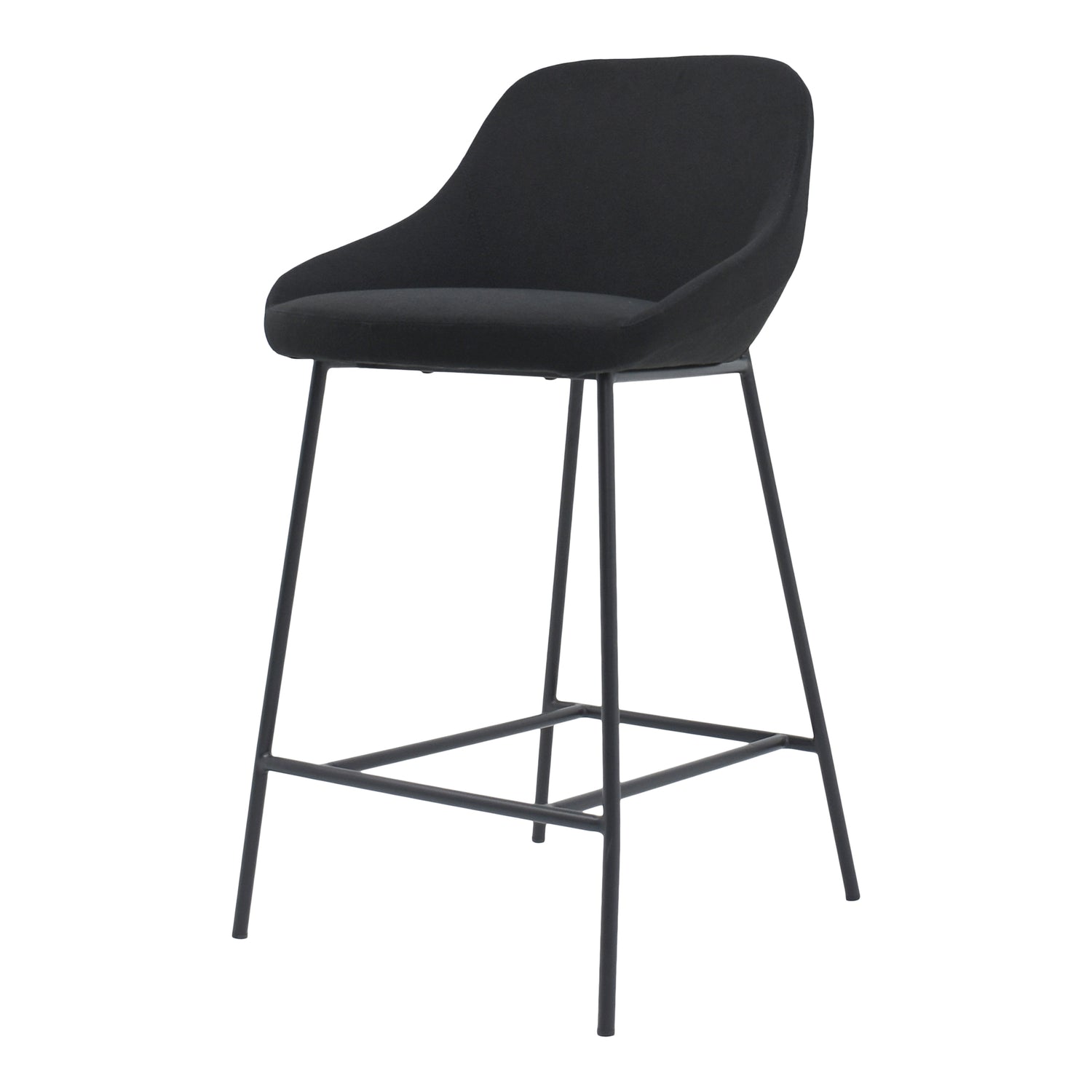 Shelby Bar Stool Black Bar Stools, Black / Steel Legs