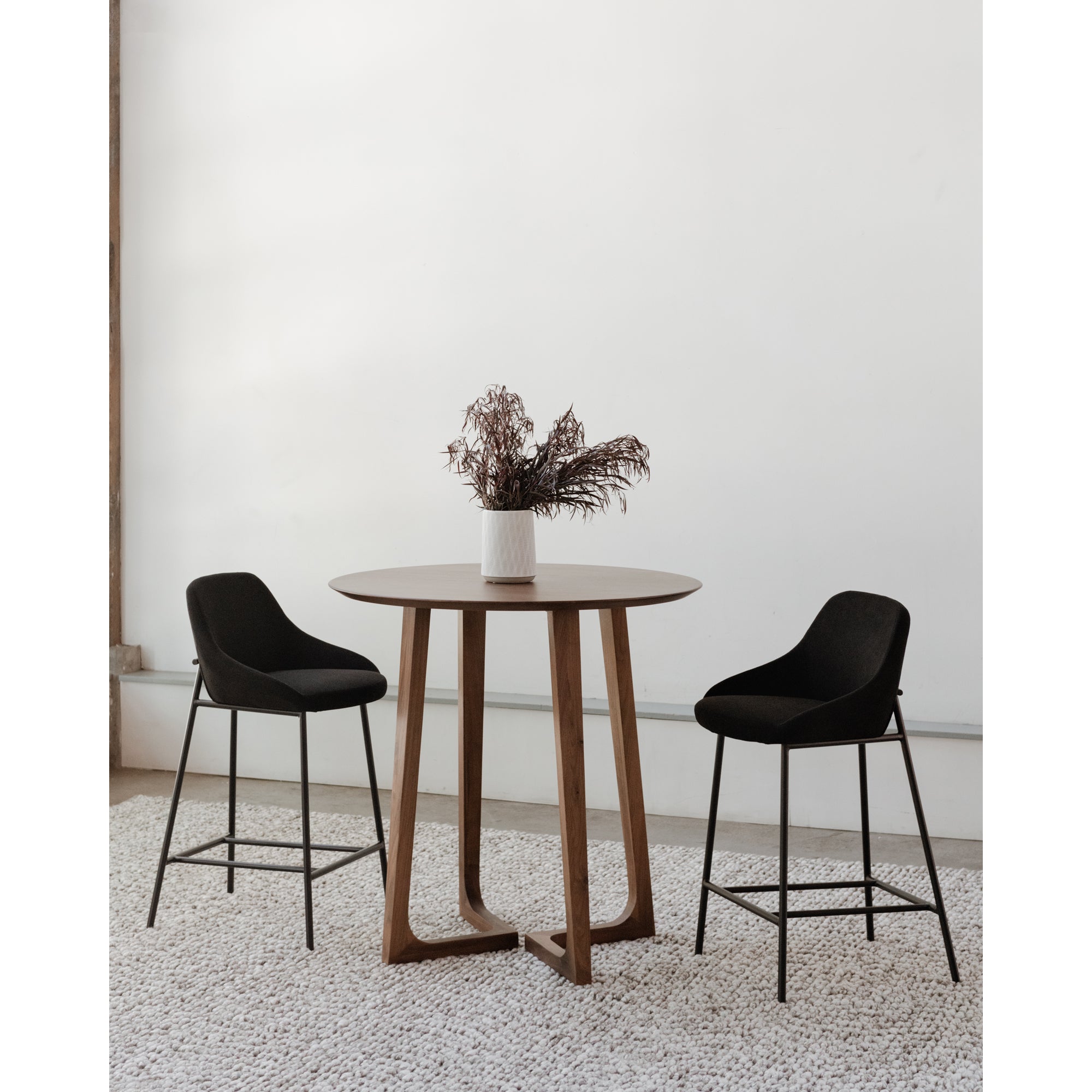 Shelby Bar Stool Black Bar Stools, Black / Steel Legs