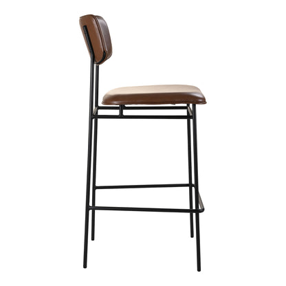 Mariner Bar Stool Amber Bar Stools, Orange / Powder-Coated Iron Frame