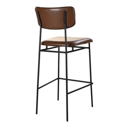 Mariner Bar Stool Amber Bar Stools, Orange / Powder-Coated Iron Frame