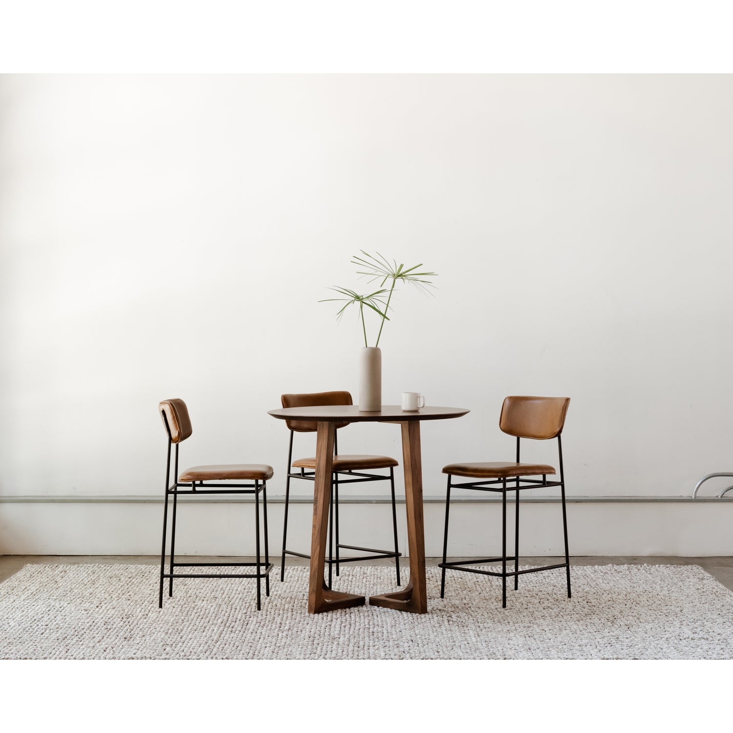 Mariner Bar Stool Brown Bar Stools, Brown / Powder-Coated Metal Frame