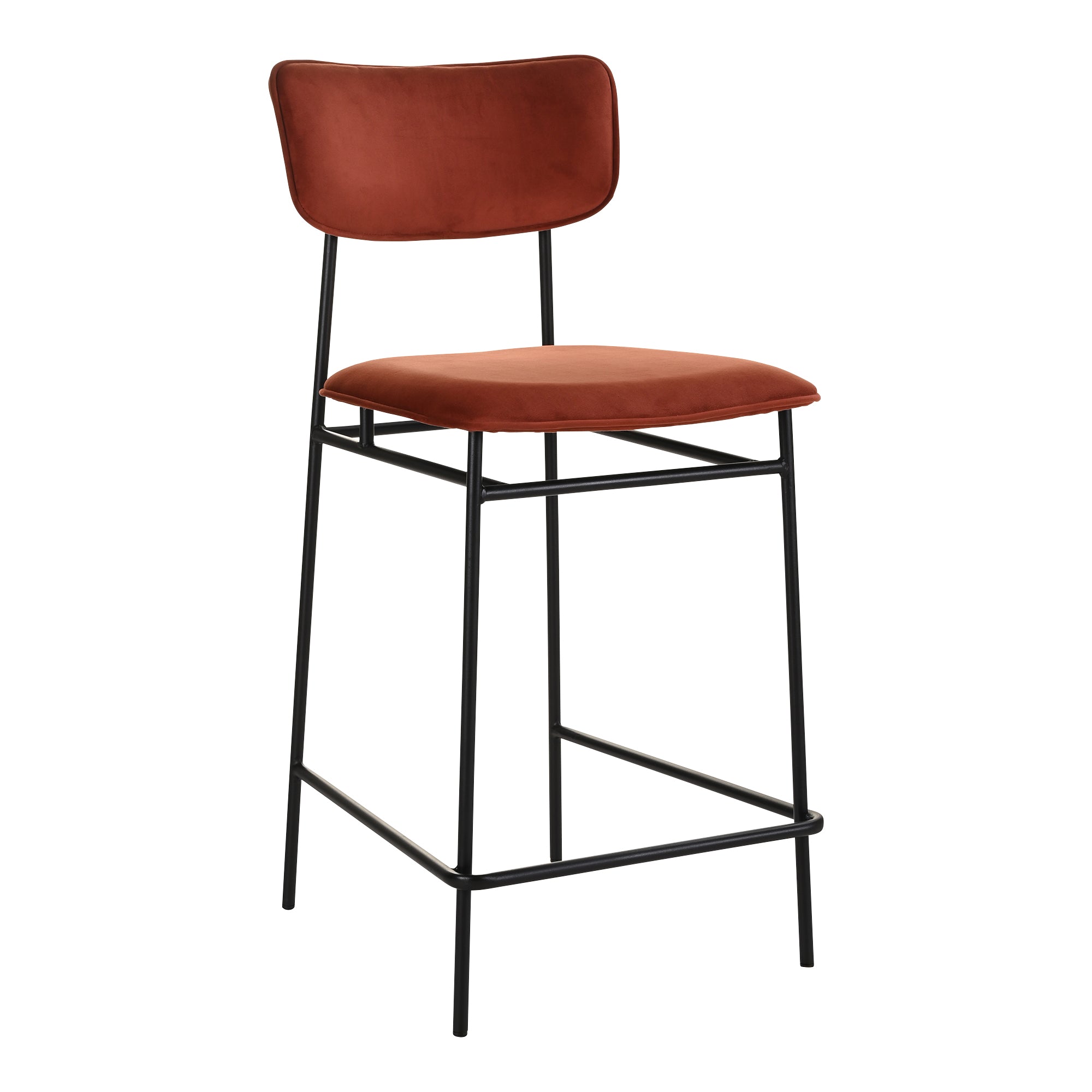 Mariner Bar Stool Dark Brown Bar Stools, Brown / Powder-Coated Iron Frame