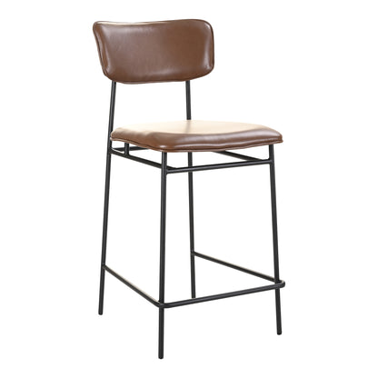 Mariner Counter Stool Amber Counter Stools, Orange / Powder-Coated Iron Frame