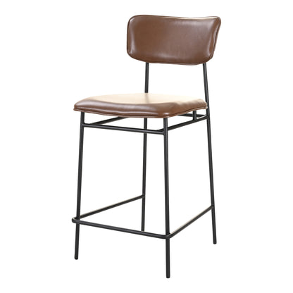 Mariner Counter Stool Amber Counter Stools, Orange / Powder-Coated Iron Frame