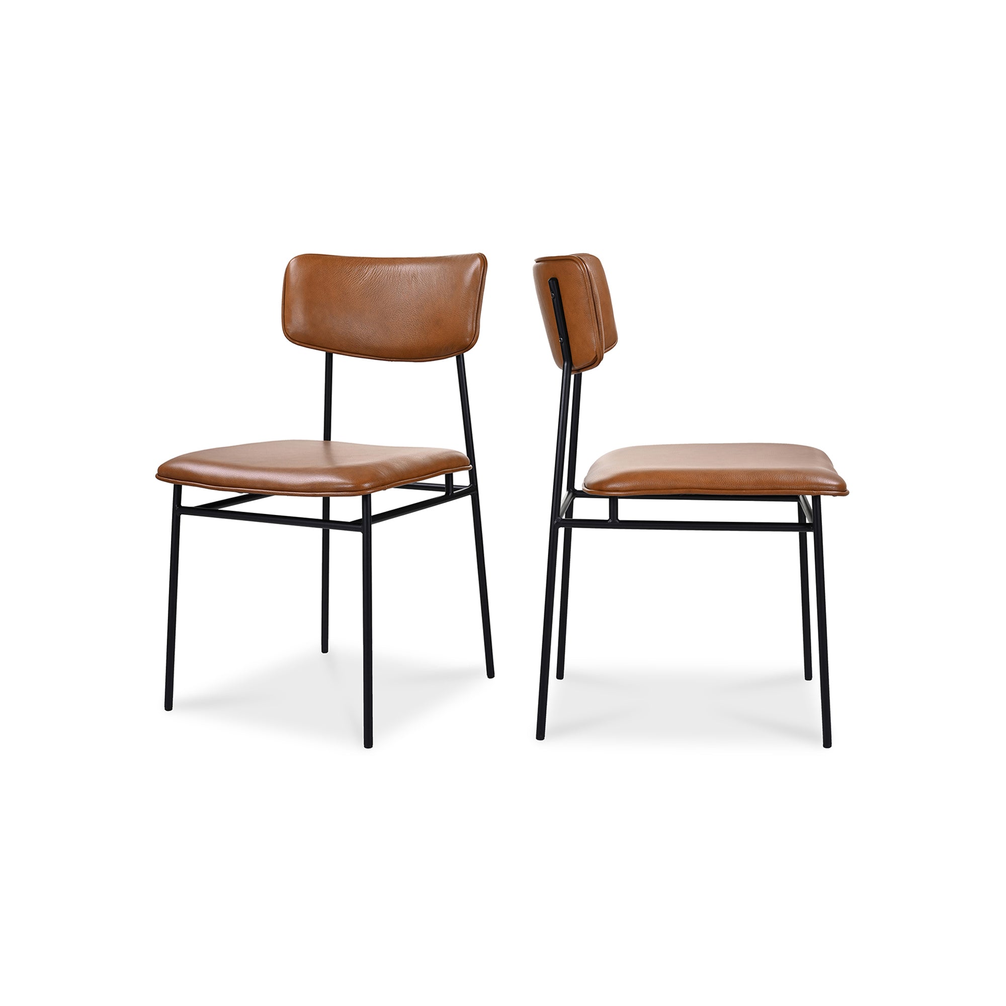 Doug Dining Chair Black - Set Of Two Dining Chairs, Black / Powder-Coated Metal Frame