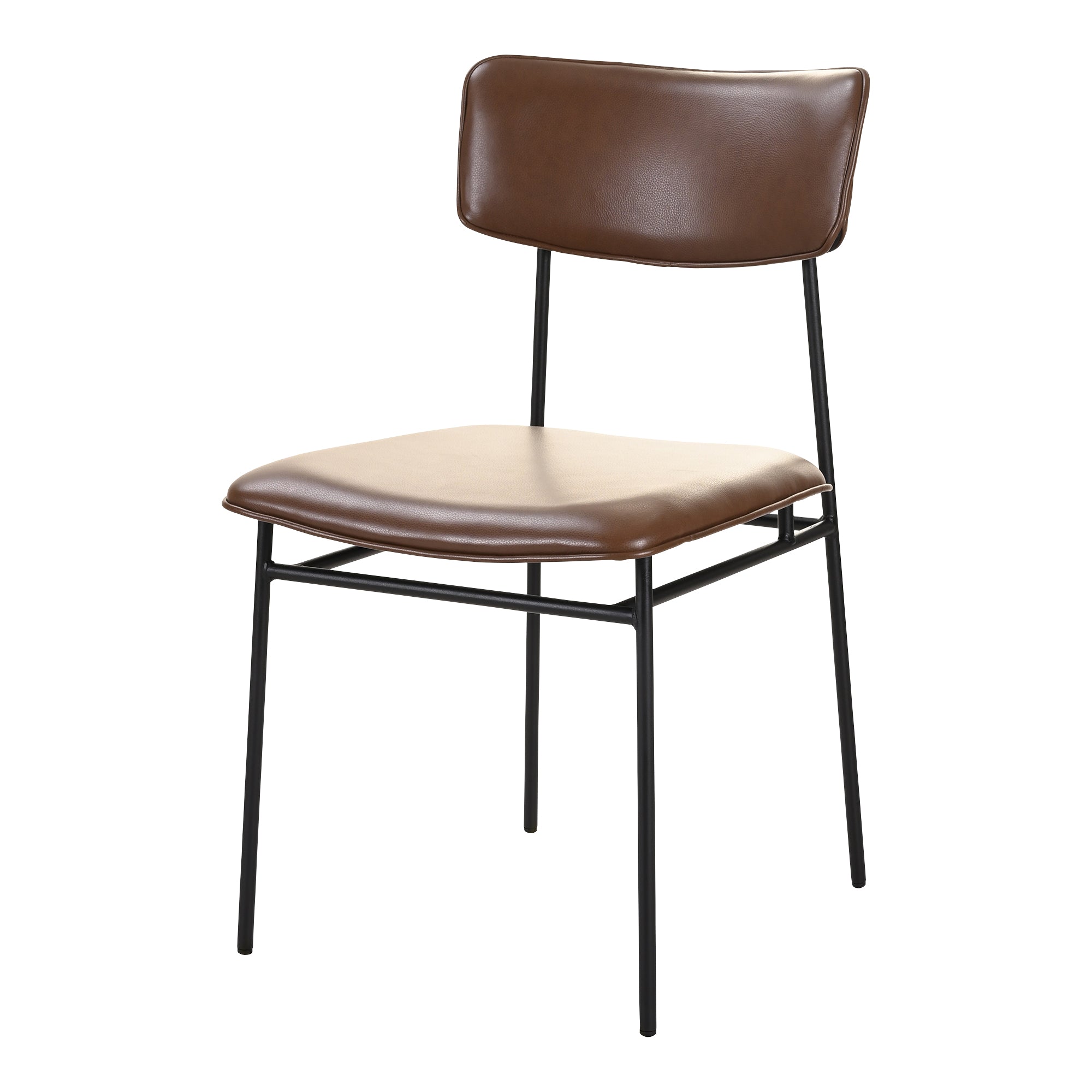 Mariner Dining Chair Dark Amber - Set Of Two Dining Chairs, Brown / Powder-Coated Iron Frame