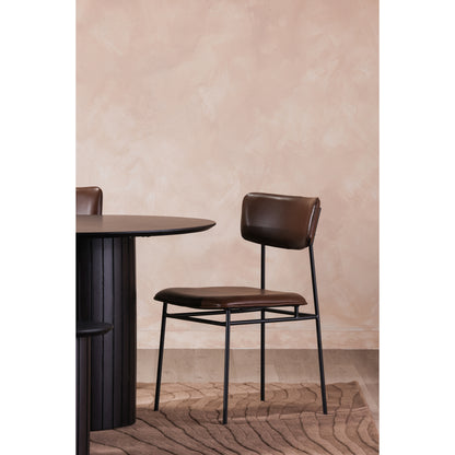 Mariner Dining Chair Dark Amber - Set Of Two Dining Chairs, Brown / Powder-Coated Iron Frame