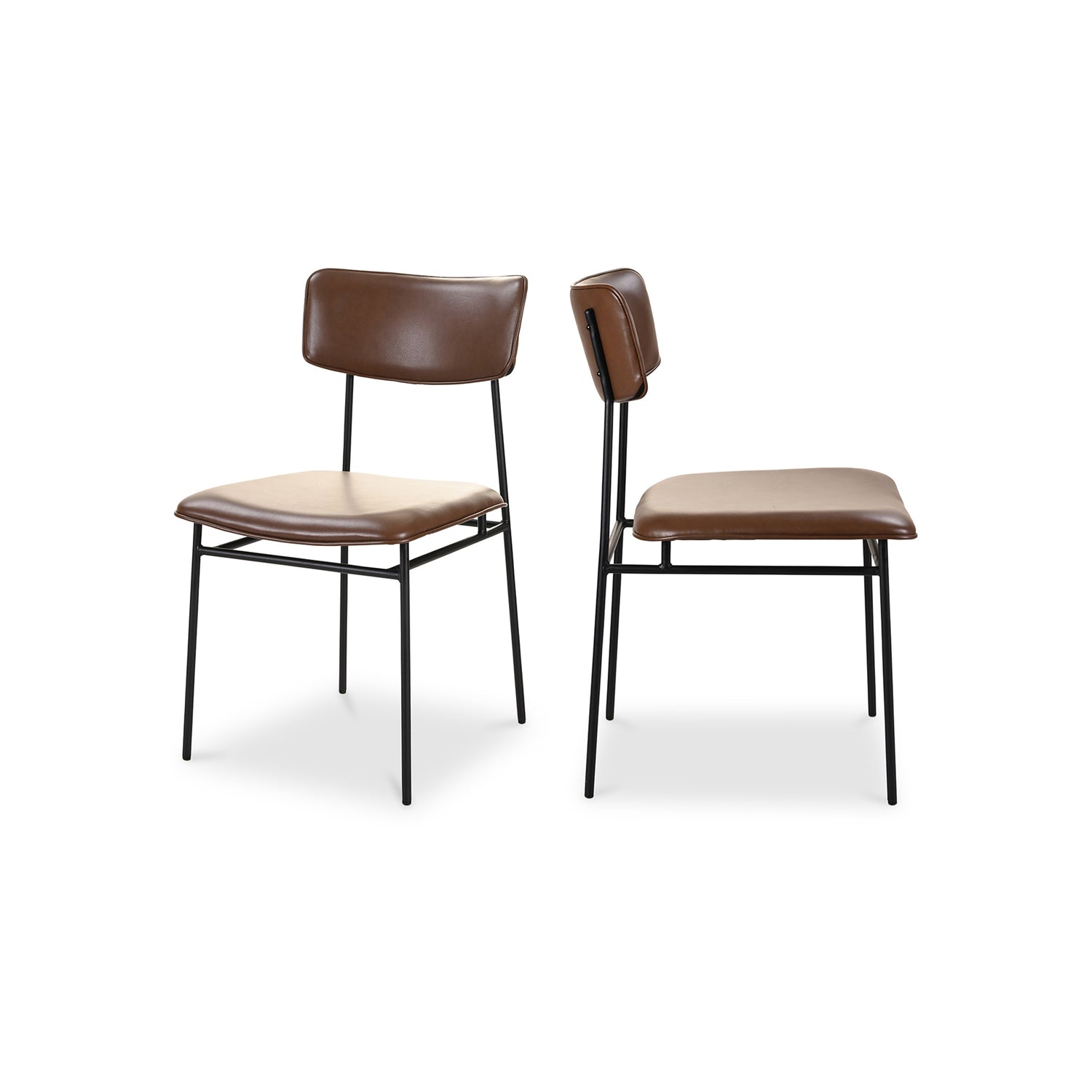 Mariner Dining Chair Dark Amber - Set Of Two Dining Chairs, Brown / Powder-Coated Iron Frame