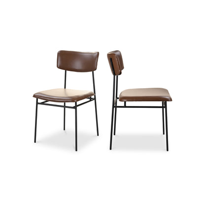 Mariner Dining Chair Dark Amber - Set Of Two Dining Chairs, Brown / Powder-Coated Iron Frame