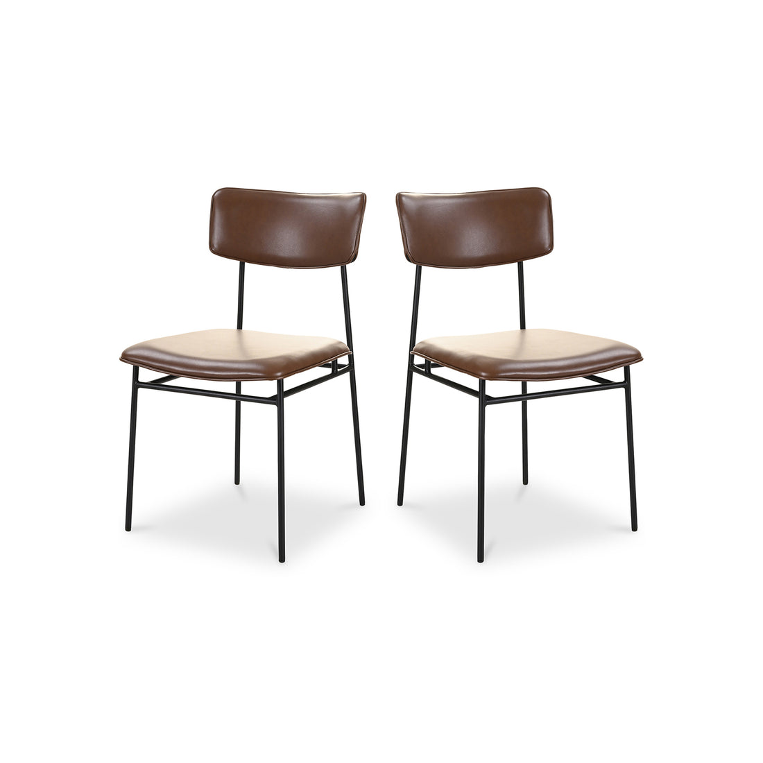 Mariner Dining Chair Dark Amber - Set Of Two Dining Chairs, Brown / Powder-Coated Iron Frame