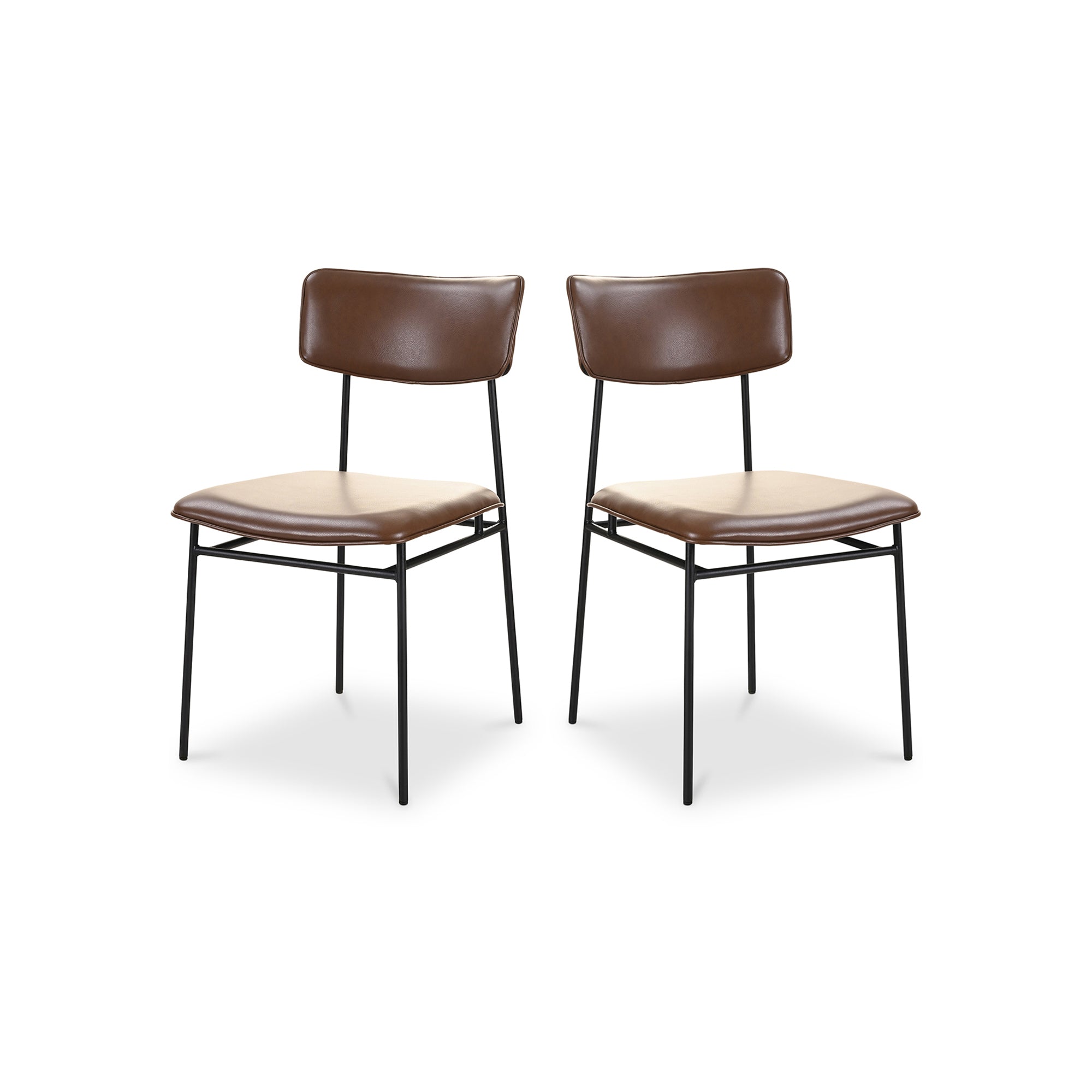 Mariner Dining Chair Dark Amber - Set Of Two Dining Chairs, Brown / Powder-Coated Iron Frame