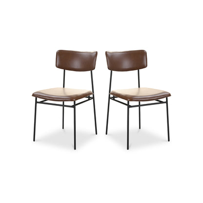 Mariner Dining Chair Dark Amber - Set Of Two Dining Chairs, Brown / Powder-Coated Iron Frame