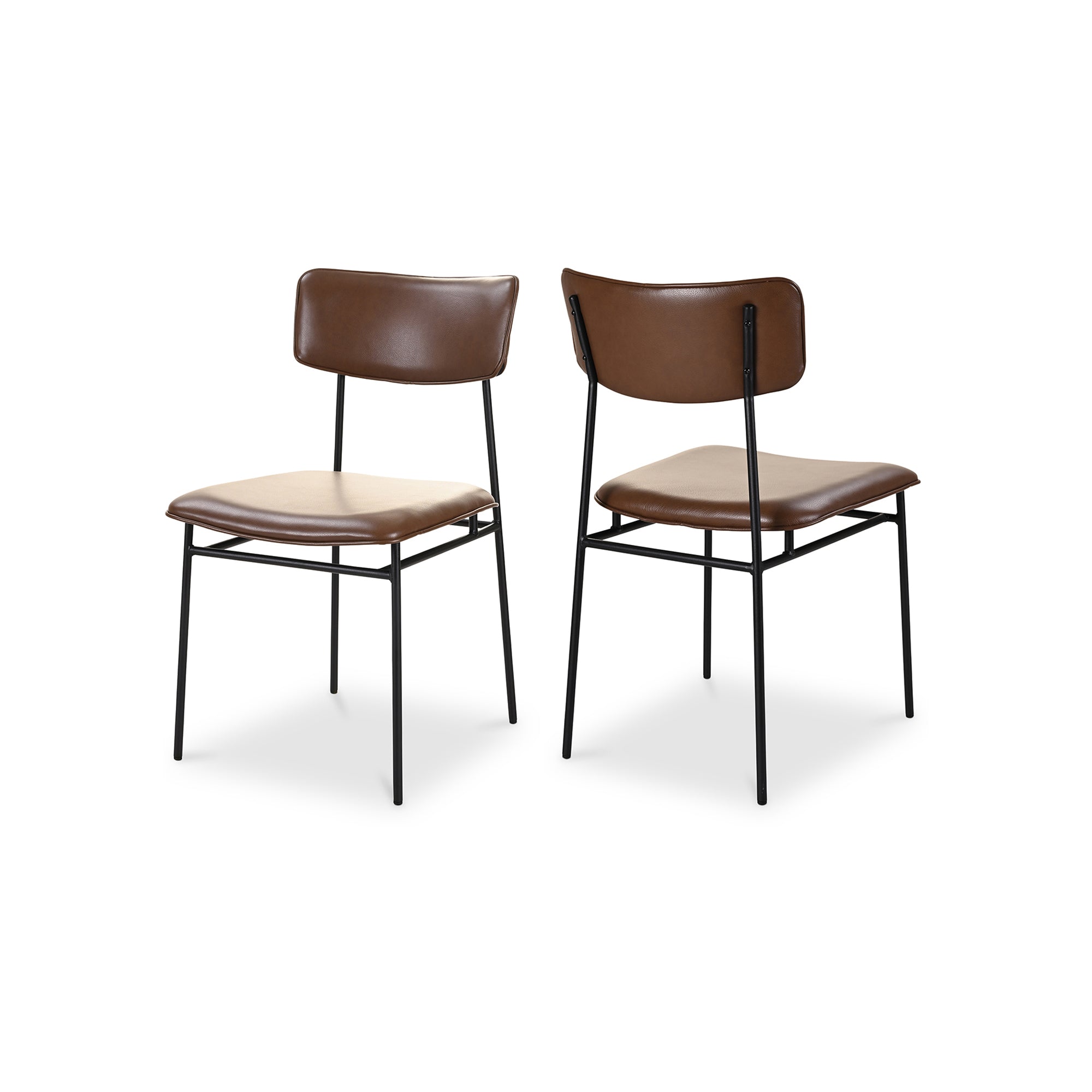 Mariner Dining Chair Dark Amber - Set Of Two Dining Chairs, Brown / Powder-Coated Iron Frame