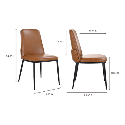 Mariner Dining Chair Brown - Set Of Two Dining Chairs, Brown / Powder-Coated Metal Frame