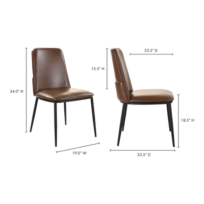 Mariner Dining Chair Dark Brown - Set Of Two Dining Chairs, Brown / Powder-Coated Iron Frame