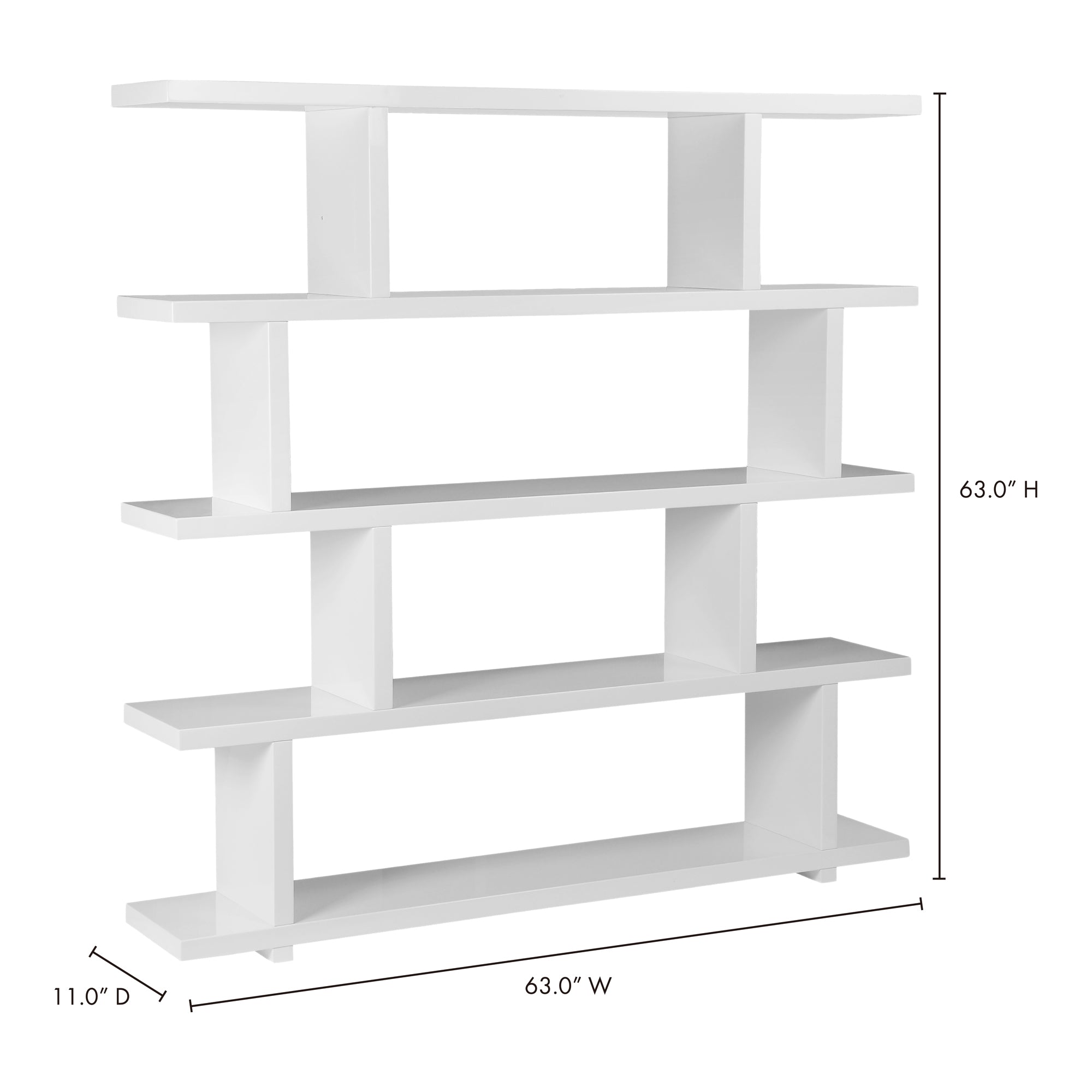 Mina Small Shelf White Bookshelves, White / MDF