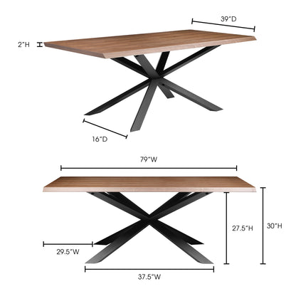 Denver Small Dining Table Light Brown Dining Tables, Brown / Walnut Legs