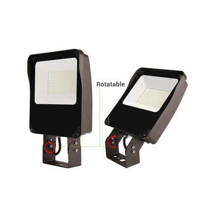 15W LED Flood Light - Knuckle Mount, CCT Changeable (3000K/4000K/5000K), 2300 Lumens, AC120-277V, 0-10V Dimmable, UL and DLC Premium Listed - Black