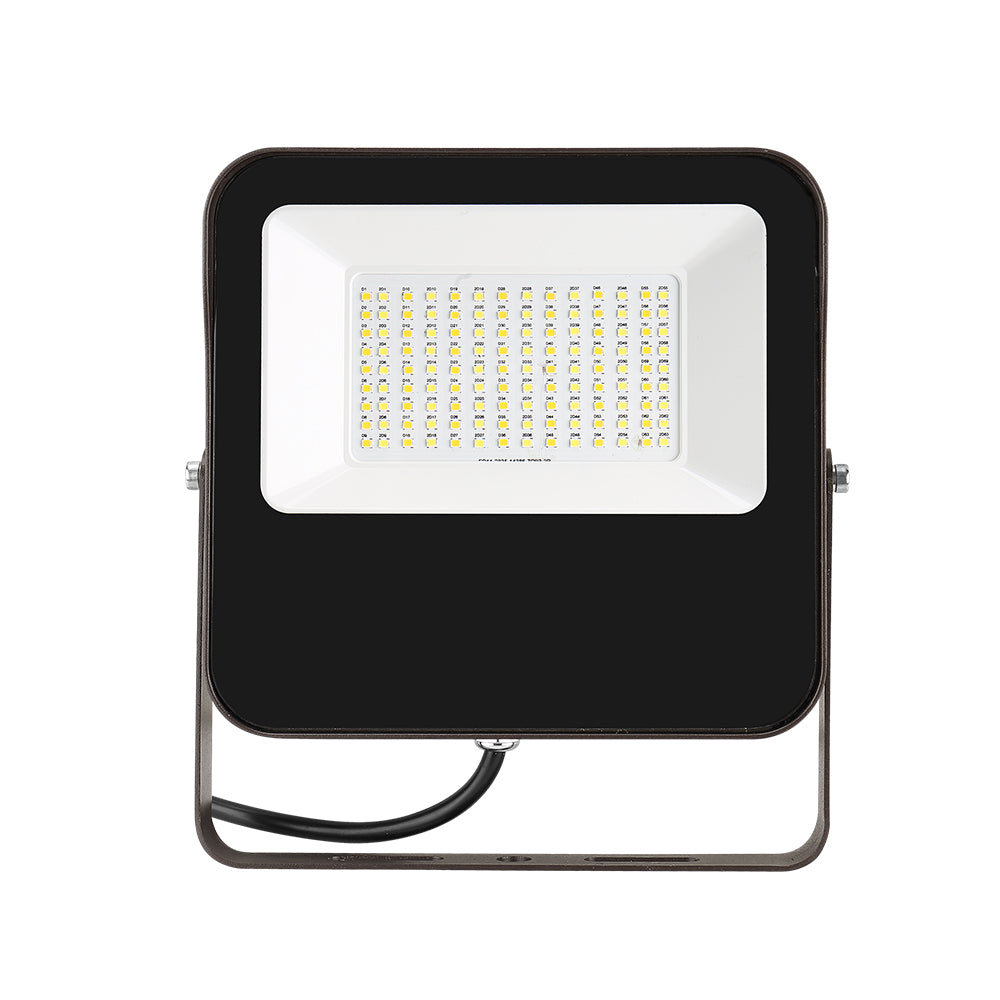 40W LED Flood Light - Yoke Mount, CCT Changeable (3000K/4000K/5000K), 6000 Lumens, AC120-277V, 0-10V Dimmable, UL and DLC Premium Listed - Black