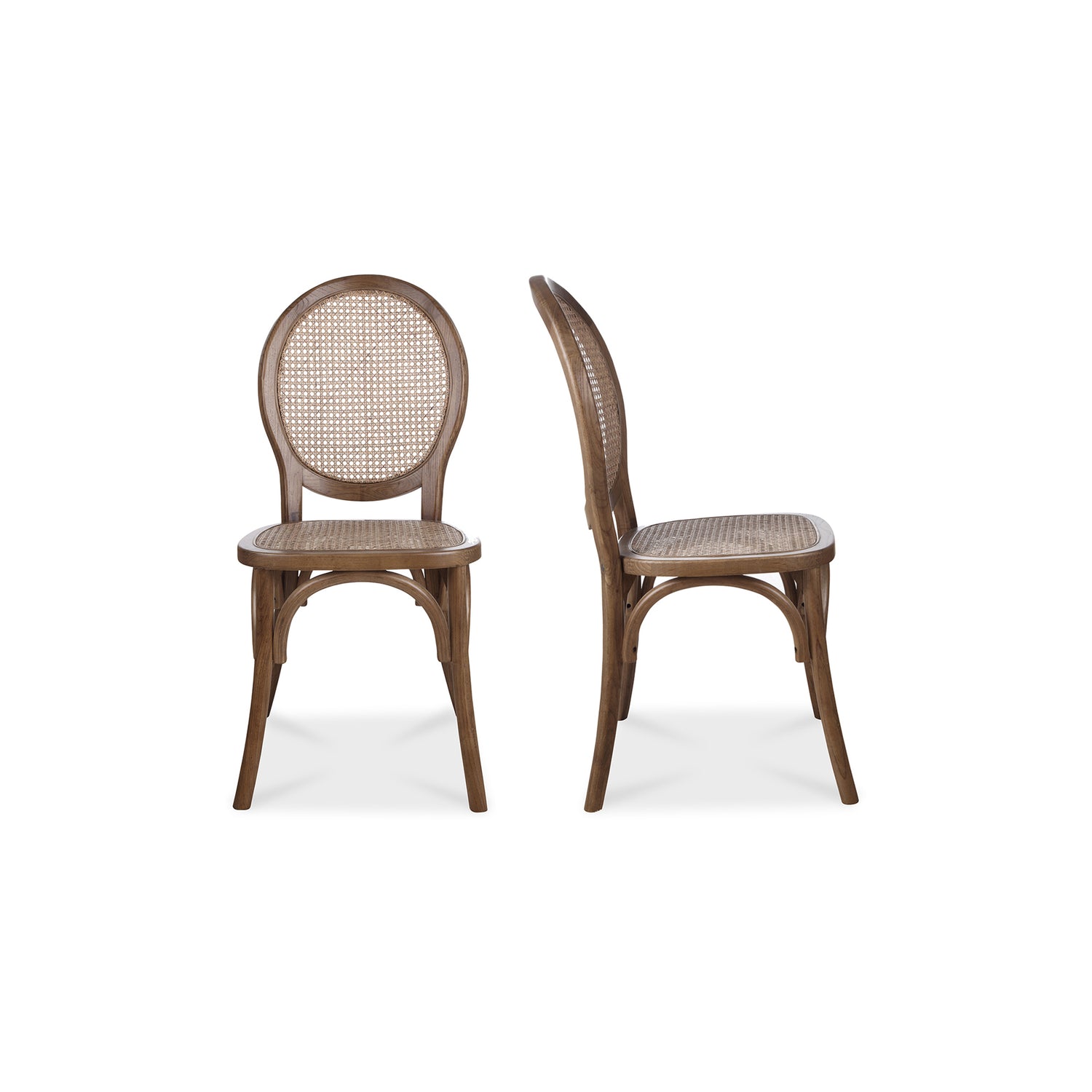 Ventana Dining Chair Black - Set Of Two Dining Chairs, Black / Woven Fibre Seat