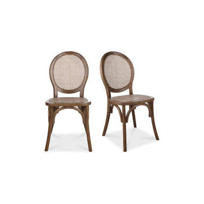 Ventana Dining Chair Black - Set Of Two Dining Chairs, Black / Woven Fibre Seat