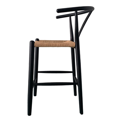 Ventana Dining Chair Black And Natural - Set Of Two Dining Chairs, Multicolor / Woven Fibre Seat