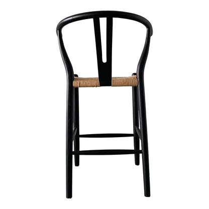 Ventana Dining Chair Black And Natural - Set Of Two Dining Chairs, Multicolor / Woven Fibre Seat