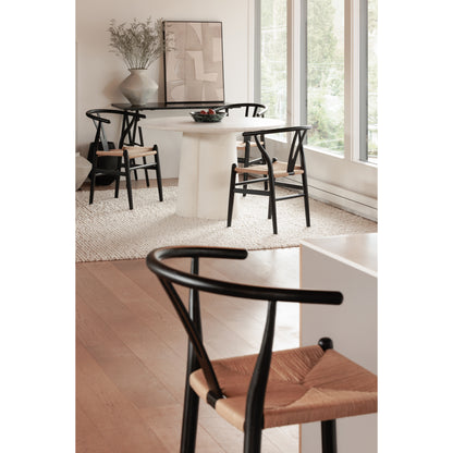 Ventana Dining Chair Black And Natural - Set Of Two Dining Chairs, Multicolor / Woven Fibre Seat