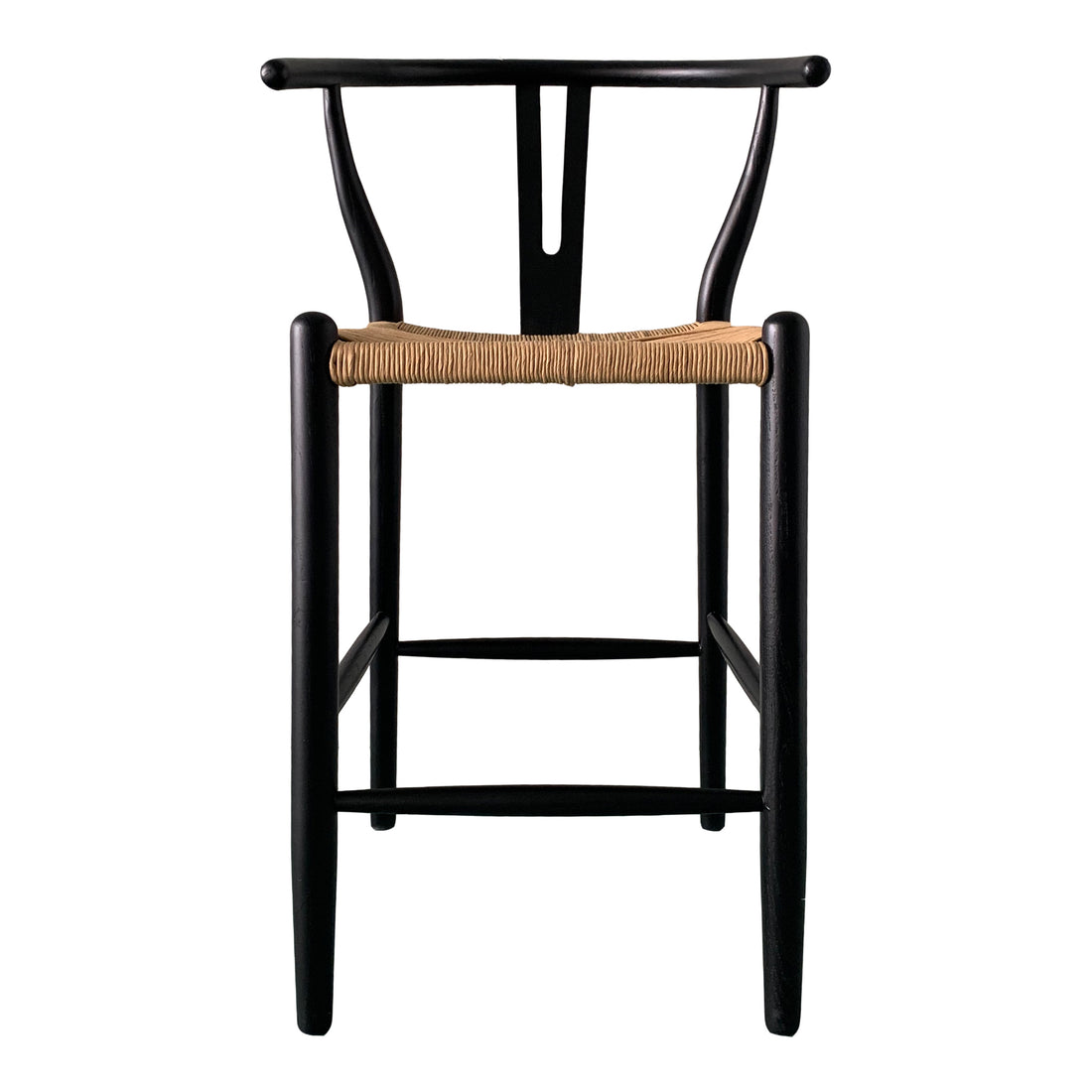 Ventana Dining Chair Black And Natural - Set Of Two Dining Chairs, Multicolor / Woven Fibre Seat