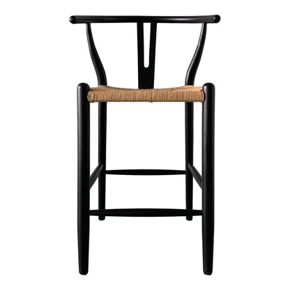 Ventana Dining Chair Black And Natural - Set Of Two Dining Chairs, Multicolor / Woven Fibre Seat