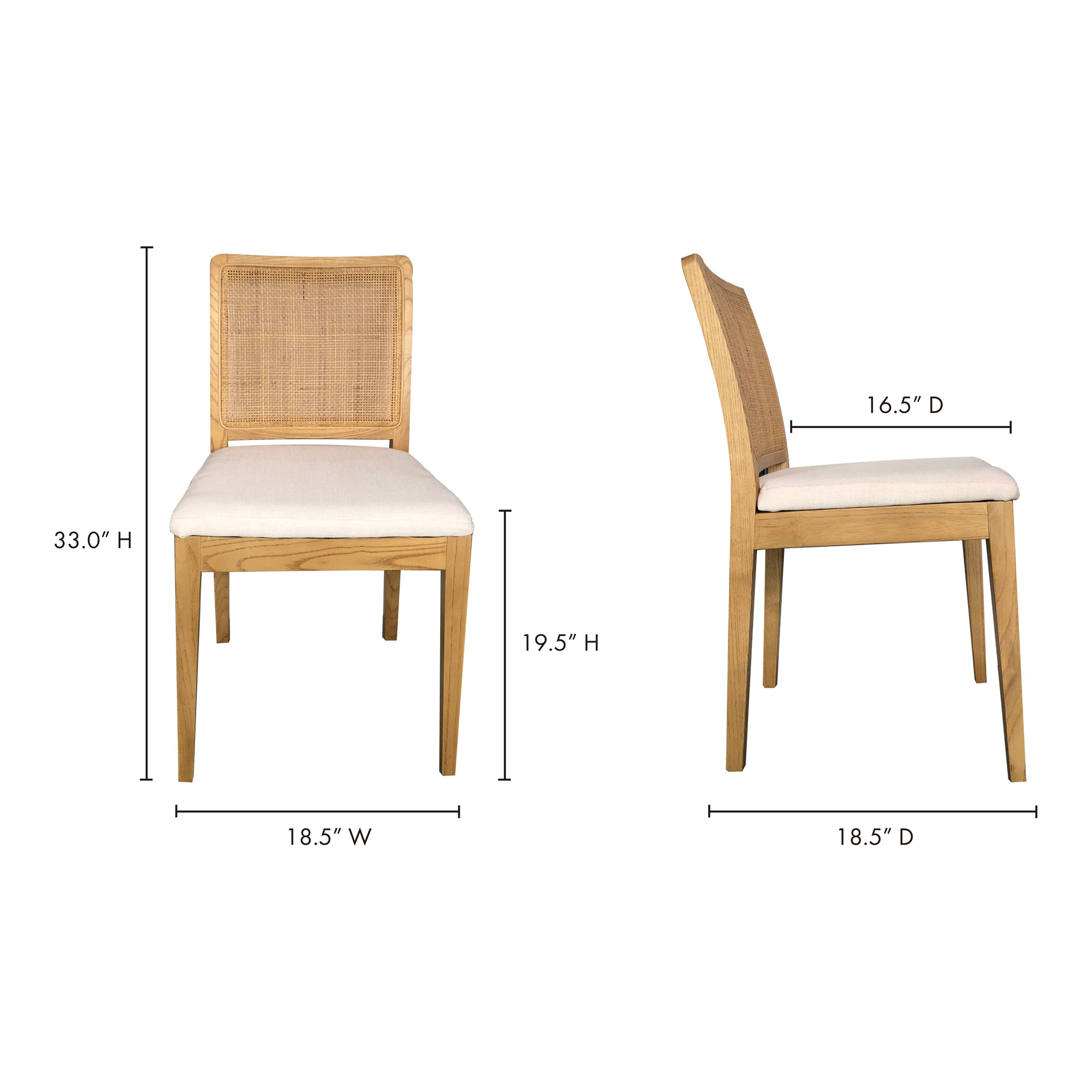 Doug Dining Chair Brown - Set Of Two Dining Chairs, Brown / Powder-Coated Metal Frame