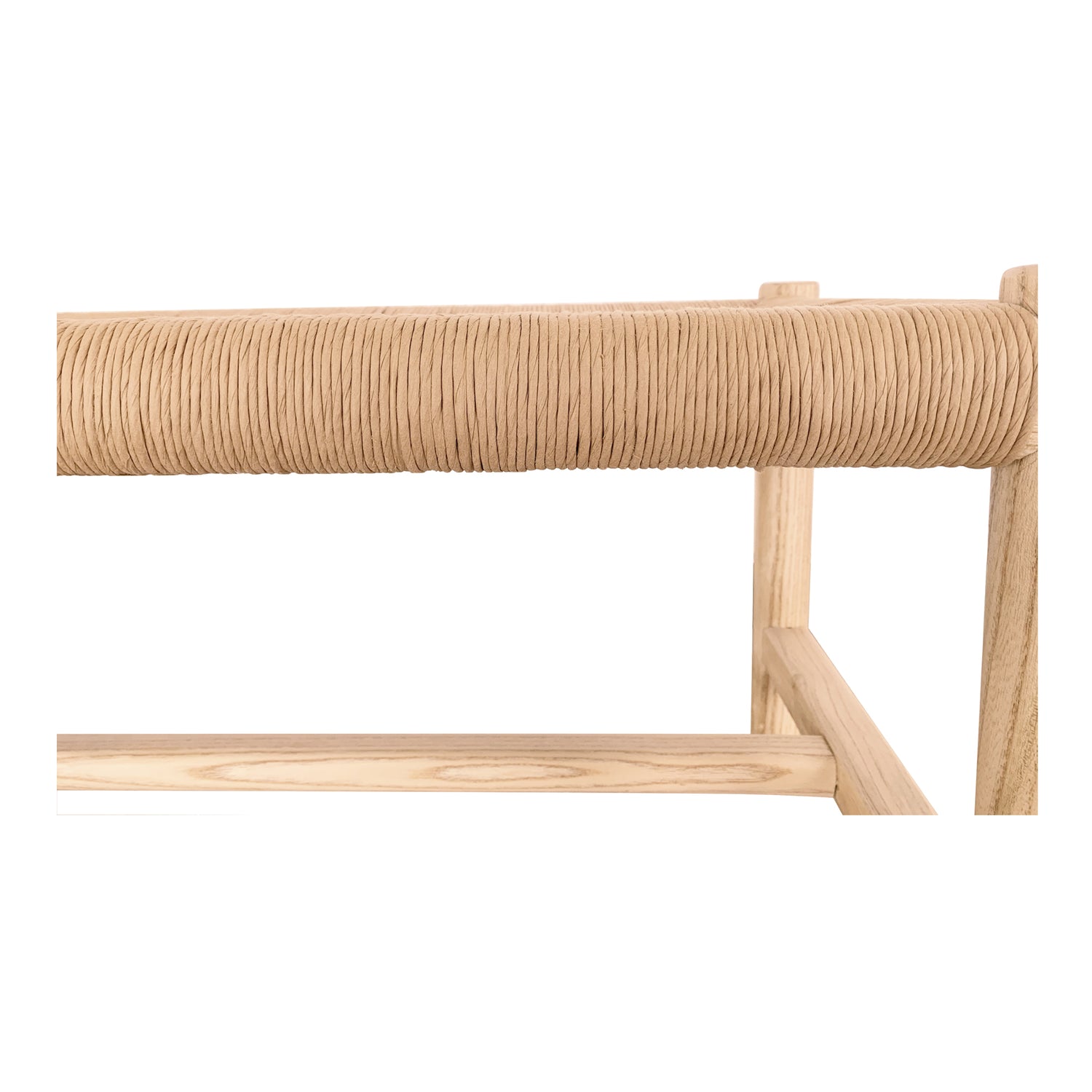 Hawthorne Small Bench Black Benches, Black / Woven Natural-Fiber Rope Seat