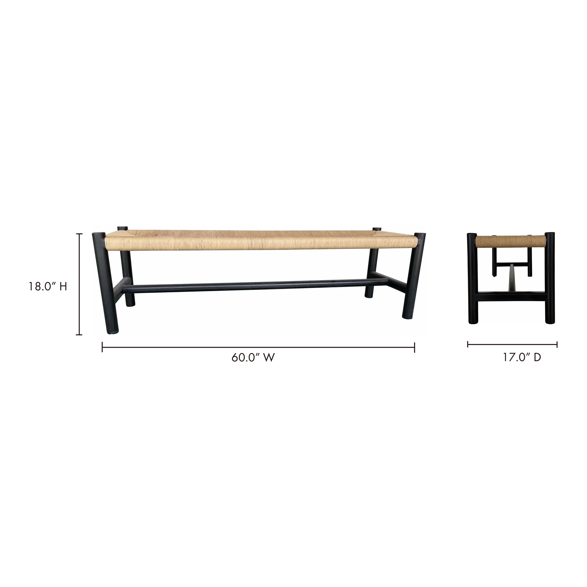 Lazaro Outdoor Bench Black Benches, Black