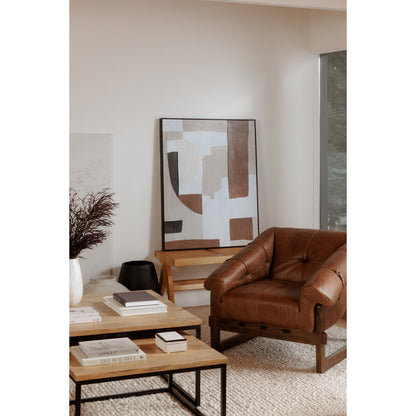 Bello Accent Chair Accent Chairs, Brown / Solid Rubberwood Frame